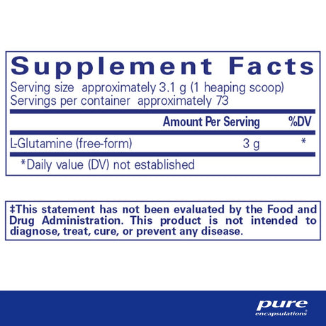 Pure Encapsulations L-Glutamine Powder | Supplement for Immune and Digestive Support, Gut Health and Lining Repair, Metabolism Boost, and Muscle Support* | 8 Ounces