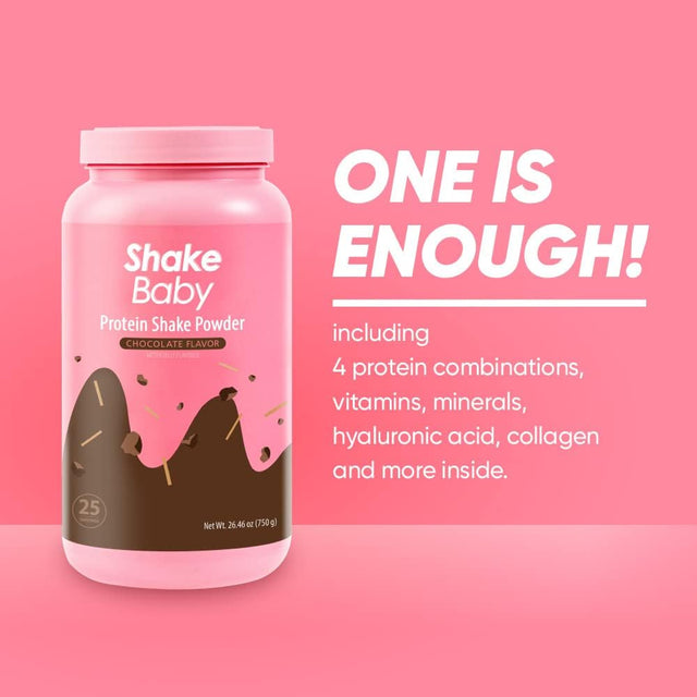 SHAKEBABY DIET PROTEIN SHAKE Strawberry FLAVOR - Protein Powder for Women Meal Replacement, BCAA Amino Acids, Low Calorie Meal, Digestive Support, Multi Nutrition 25 Servings (750G / 26.45Oz)