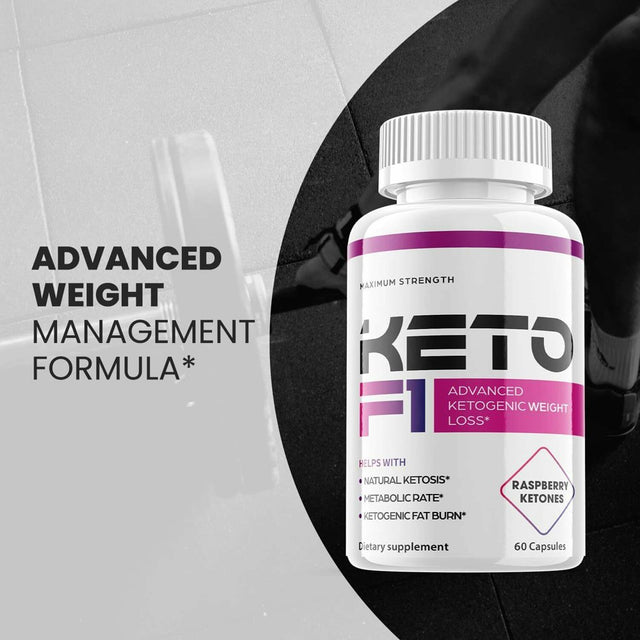 (1 Pack) Keto F1 - Supplement for Weight Loss - Energy & Focus Boosting Dietary Supplements for Weight Management & Metabolism - Advanced Fat Burn Raspberry Ketones Pills - 60 Capsules