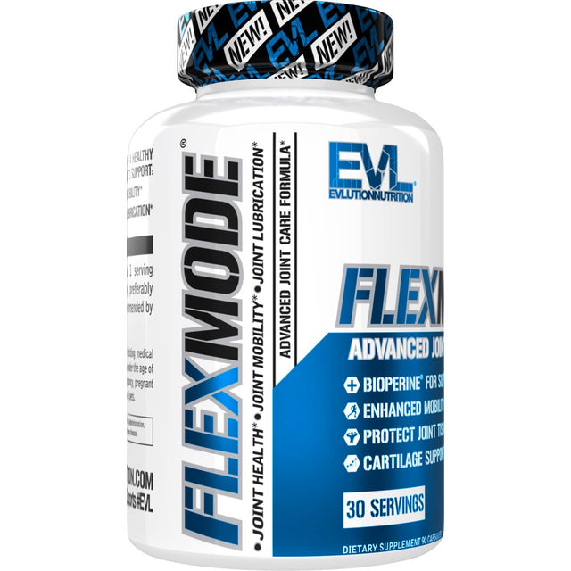 Evlution Nutrition High Absorption Joint Support Supplement - Flexmode Joint Supplement with Advanced Joint Vitamins Including Glucosamine Chondroitin MSM Boswellia and Hyaluronic Acid - 30 Servings