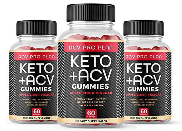 Zonata ACV Pro Plan Gummies, ACV Pro Plan Keto Gummies, 180 Gummies (Pack of 3)