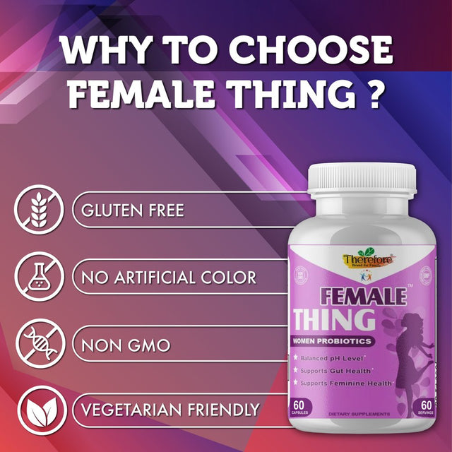 Female Thing Probiotics for Women, Women Prebiotics for Feminine Odor, Daily Women Probiotics and Prebiotics- 60 Capsules