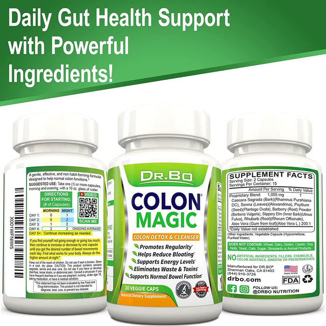 Colon Cleanse Detox Formula - Natural Bowel Cleanser Pills for Intestinal Bloating & Fast Digestive Cleansing - Daily Constipation Relief Supplement Gut, Belly, Stomach - Women Men Herbal Weight Flush