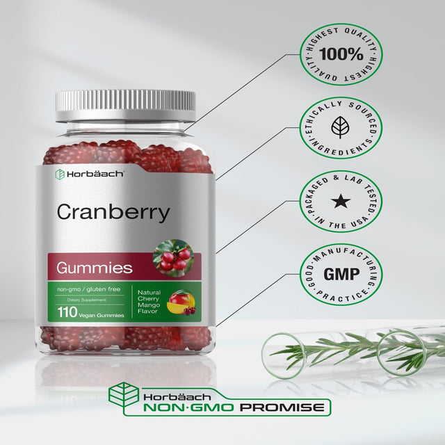 Cranberry Extract | 500Mg | 110 Gummies | Vegan Formula | by Horbaach