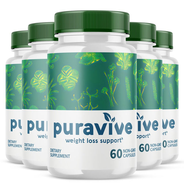 (5 Pack) Puravive - Keto Weight Loss Formula - Energy & Focus Boosting Dietary Supplements for Weight Management & Metabolism - Advanced Fat Burn Raspberry Ketones Pills - 300 Capsules