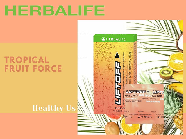 Herbalife LIFTOFF Energy Tablets - Tropical Fruit Force, Naturally Flavored, Instant Energy Drink Tablets for Natural Boost of Energy, Clears Minds, On-The-Go, 60 Tablets (Pack of 1)