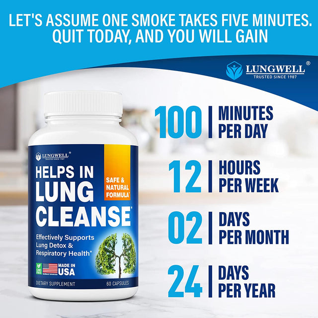 Quit Smoking Aid - Made in USA - Helps to Clear Lungs & Stop Smoking - Infused with Mullein & L-Tryptophan for Lung Cleanse & Stress Relief