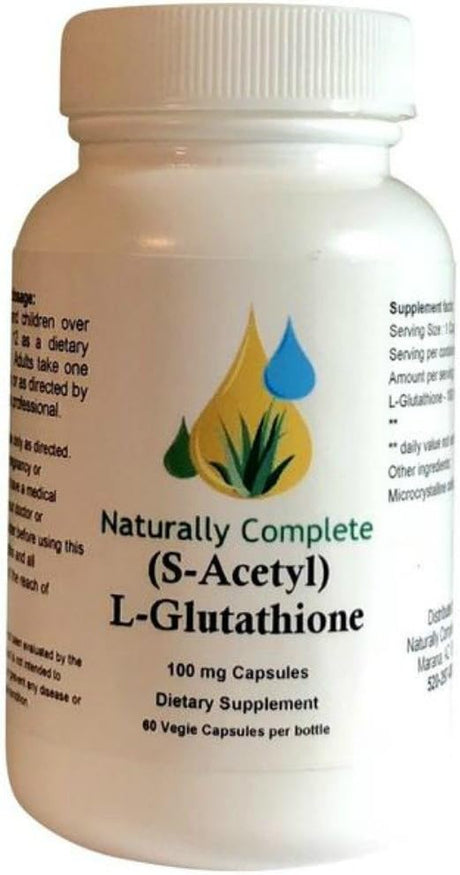 S-Acetyl L-Glutathione 100 Mg.| 60 Vcaps | Non-Gmo | Soy-Free and Gluten Free