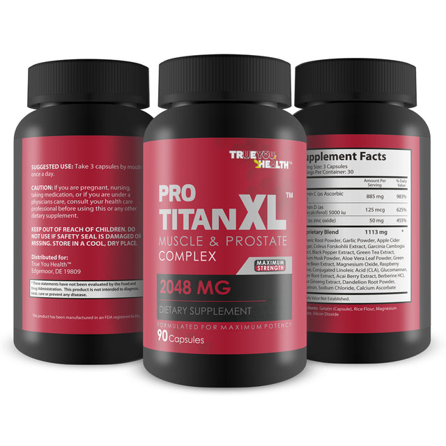 Pro Titan XL T Prostate Complex - Natural Prostate Support Supplement - Vitamins, Minerals, Herbs - Help Improve Energy & Stamina - Green Tea Prostate Health Support - Maximum Strength Formula for Men