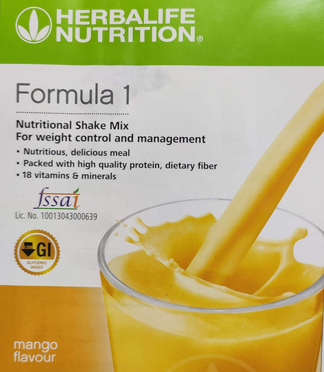 Herbalife Weight Loss Program Package- Formula 1 Mango 500 G, Protein Powder 200 G, Afresh Energy Drink Mix 50 G (Lemon)