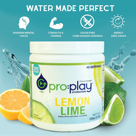 Electrolyte Hydration Drink with Magnesium + Zero Sugar in 40 Serving Tub (Lemon Lime)