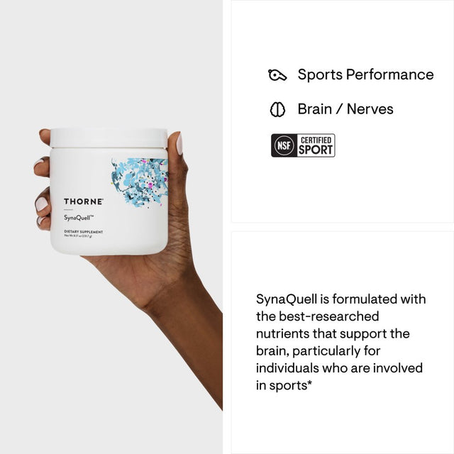 Thorne Synaquell, Brain Support with BHB, Bcaas, Coq10, DHA, and Nicotinamide Riboside, Supports Healthy Brain Structure and Cognitive Function, NSF Certified for Sport, 8.17 Oz, 30 Servings