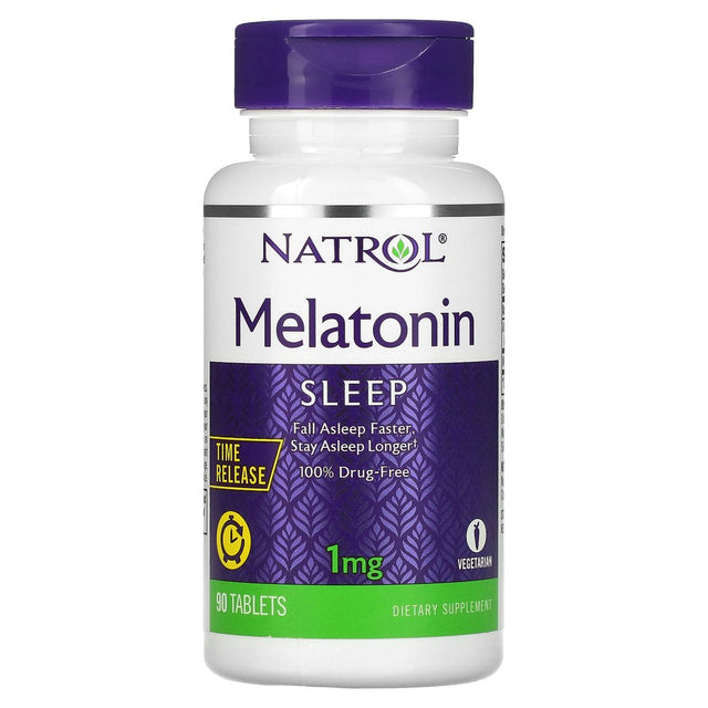 Natrol, Melatonin, Time Release, 1 Mg, 90 Tablets