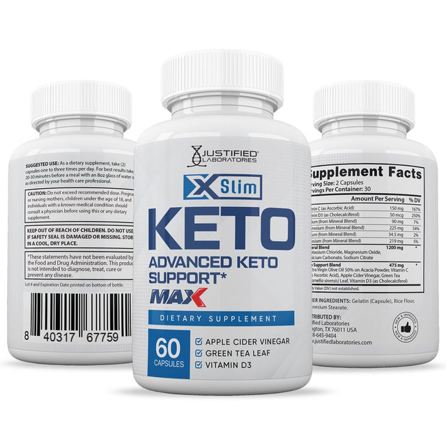 (10 Pack) Xslim Keto ACV MAX Pills 1675Mg Alternative to Gummies Dietary Supplement 600 Capsules