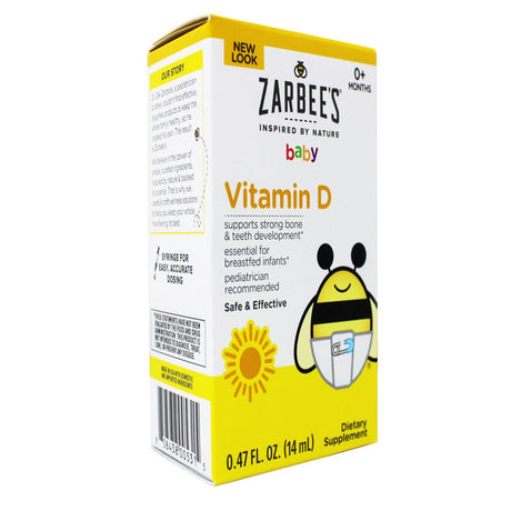 Zarbee'S Baby Vitamin D Supplement, Baby Vitamin D Drops for Infants, Drug-Free, 0.47 Fl Oz - Pack of 3