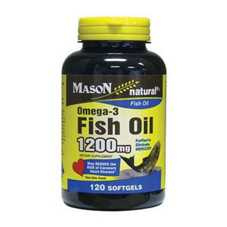 Mason Natural Fish Oil 1200 Mg Omega-3 Softgels - 120 Ea, 6 Pack