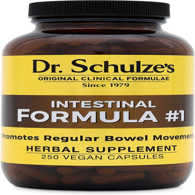 Dr. Schulze'S Intestinal Formula #1, All Natural Bowel Colon Cleanse, Promotes Regular Bowel Movements, Improves Detoxification, Immune Support, Herbal Supplements, Vegan - 250 Ct