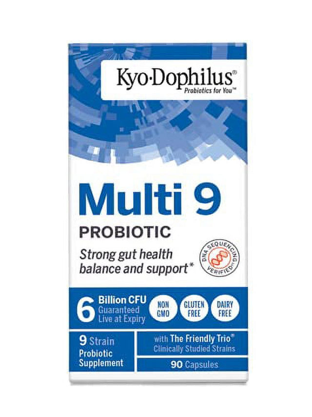 Kyolic Kyo-Dophilus Multi 9 Probiotic, for Strong Gut Health Balance and Support, 90 Capsules Total