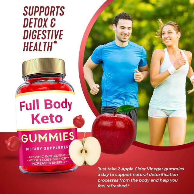 (1 Pack) Full Body Keto ACV Gummies - Supplement for Weight Loss - Energy & Focus Boosting Dietary Supplements for Weight Management & Metabolism - Fat Burn - 60 Gummies