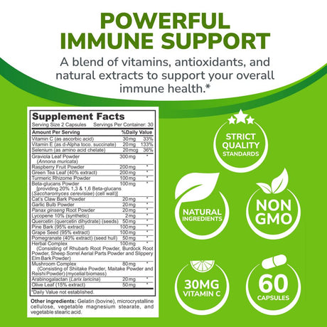 Nature'S Clear Immune Support Supplement for Immunity Booster, 60 Capsules