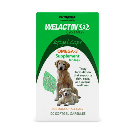 Welactin Omega-3 Skin & Coat Supplement for Dogs 120 Soft Gel