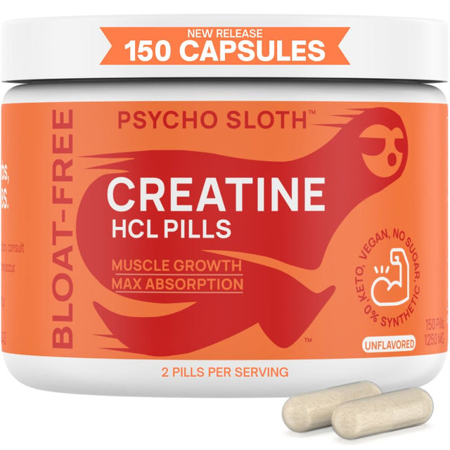 Creatine HCL Pills - Monohydrate Alternative - HCL - 150 Pills - Muscle Growth, Endurance, No Bloat, No Load, Not Flavored Creatina| Monohydrate Micronized Alternative, Creatine for Women and Men, Veg