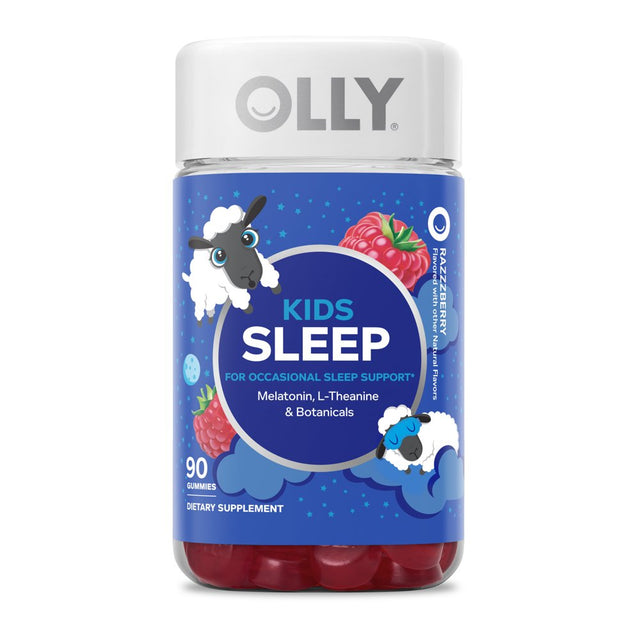 OLLY Kids Sleep Support Gummy Supplement, 0.5Mg Melatonin, L Theanine, Raspberry, 90 Ct