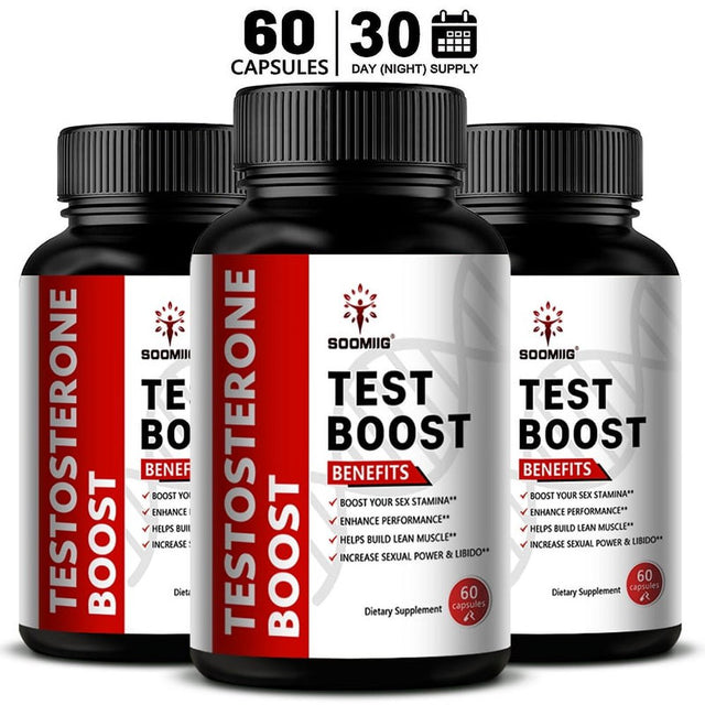 SOOMIIG Test Boost Supplement Supports Muscle Building, Testosterone Booster for Men