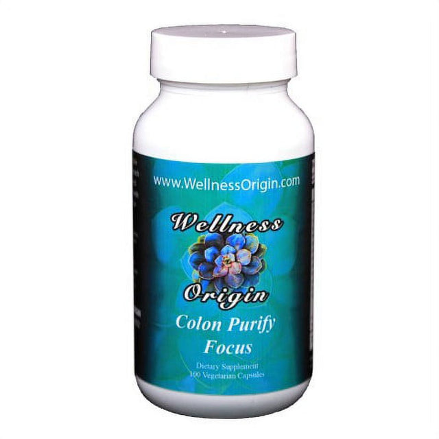 Wellness Origin Colon Purify Focus | Organic Herbal Supplement for Detoxifying the Gastrointestinal System, Reducing Bloating & Supporting Digestive Health, 100 Capsules