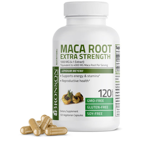 Bronson Maca Root Extra Strength 4000 MG per Serving, Lepidium Meyenii - Non-Gmo, 120 Vegetarian Capsules