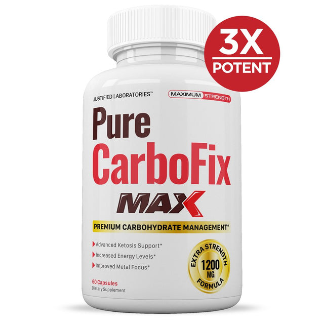 (3 Pack) Pure Carbo Fix Max 1200MG Diet Pills Weight Loss Supplement 180 Capsules