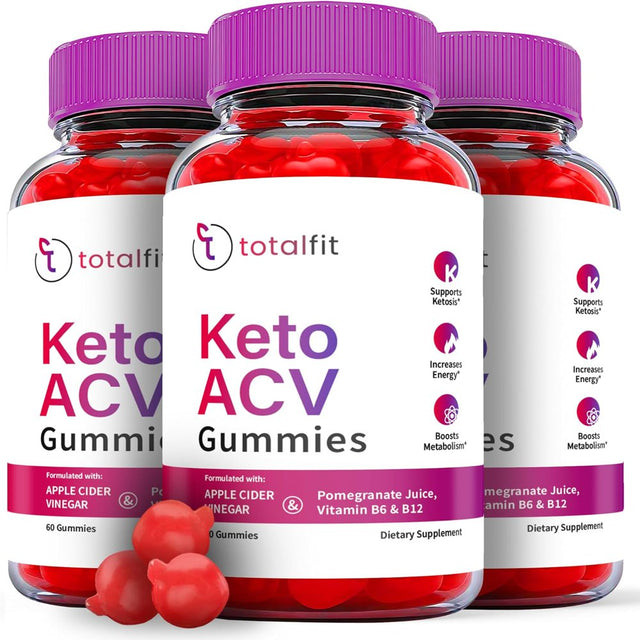 (3 Pack) Total Fit Keto ACV Gummies - Apple Cider Vinegar Supplement for Weight Loss - Energy & Focus Boosting Dietary Supplements for Weight Management & Metabolism - Fat Burn - 180 Gummies