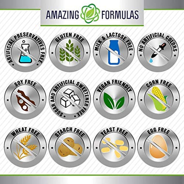 Amazing Formulas L-Ornithine 1500 Mg per Serving Veggie Capsules Supplement | Non-Gmo | Gluten Free | Made in USA (120 Count)