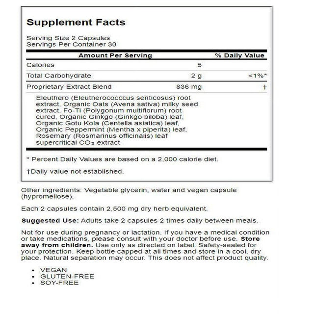 Gaia Herbs Mental Alertness, 60 Vegan Liquid Phyto-Caps