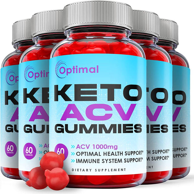 (5 Pack) Optimal Keto ACV Gummies - Supplement for Weight Loss - Energy & Focus Boosting Dietary Supplements for Weight Management & Metabolism - Fat Burn - 300 Gummies