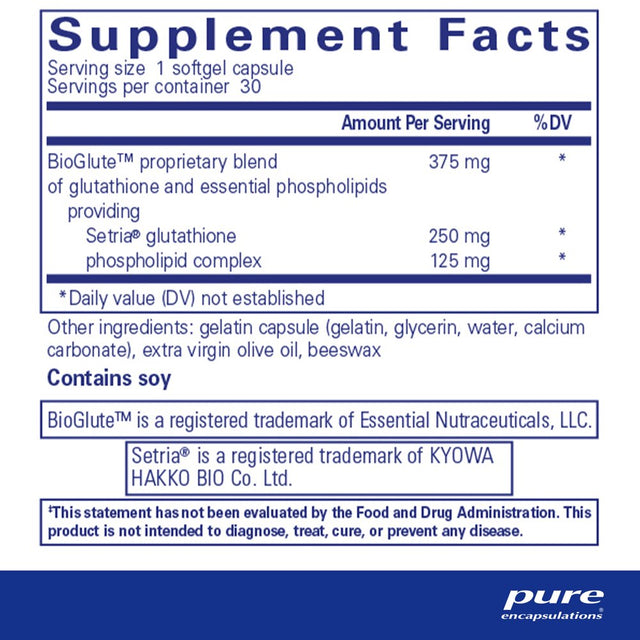 Pure Encapsulations Liposomal Glutathione | Supplement for Immune Support, Liver, Antioxidants, Detoxification, and Free Radicals* | 30 Softgel Capsules