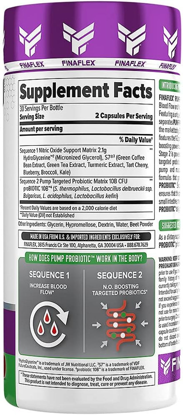 Pump Probiotic, Boosts Nitric Oxide Production, Max Pump, Full Serving of Probiotics, Gut Health, Increase Blood Flow, Healthy Digestion