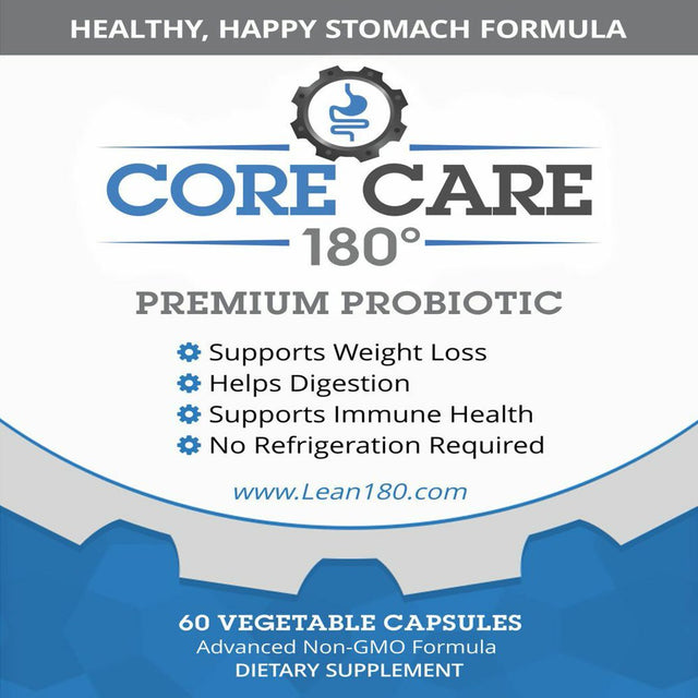 Core Care 180 | Best Probiotics for Weight Loss | Gut Health for Men and Women | All Natural Diet Supplement | Helps Digestion | Reduces Bloating Constipation Gas (30 Day Supply)