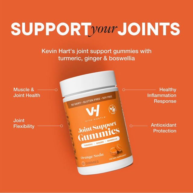 Kevin Hart'S Vitahustle Turmeric Joint Support Gummy Supplement with Ginger, Boswellia, Turmeric Root, 50 Count