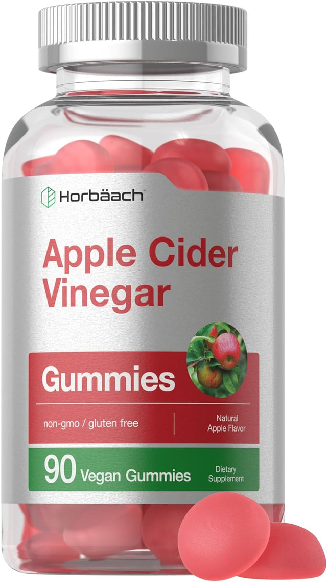 Vegan Apple Cider Vinegar Gummies | 90 Count | ACV Supplement | Natural Apple Flavor | Non-Gmo, Gluten Free Gummies for Adults | by Horbaach