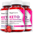 (3 Pack) True Form Keto ACV Gummies - Energy & Focus Boosting Dietary Supplements for Weight Management & Metabolism - Fat Burn - 180 Gummies