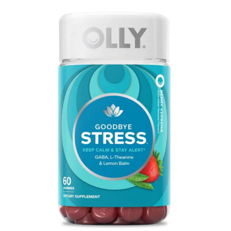 OLLY Ultra Strength Goodbye Stress Softgels, GABA, Ashwagandha, L-Theanine and Lemon Balm, Stress Relief Supplement - 60 Count