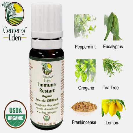 Center of Eden Immune Restart, Organic Essential Oil Blend for Immune Support, 100 % Pure Therapeutic Grade