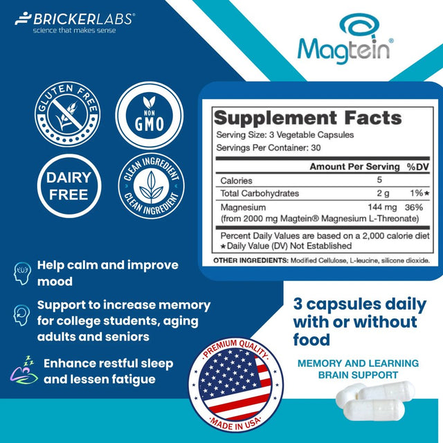 MAGTEIN� ?Magnesium L Threonate - Memory and Learning Brain Health Supplement