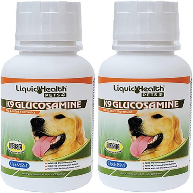 LIQUIDHEALTH K9 Glucosamine for Dogs Liquid Vitamin for Joint Health Support, 8 Fl. Oz 2-Pack