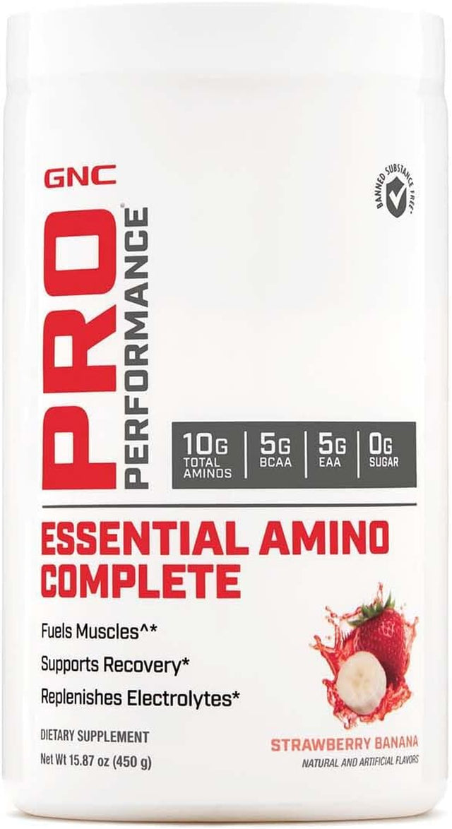 GNC Pro Performance Essential Amino Complete, Strawberry Banana, 15.87 Oz., Supports Muscle Recovery