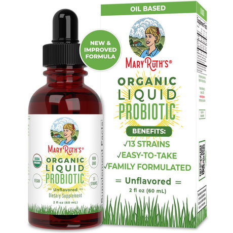 Maryruth Organics | Organic Liquid Probiotic for Adults & Kids | Vegan, Non-Gmo | Unflavored with Acidophilus | 2 Fl Oz