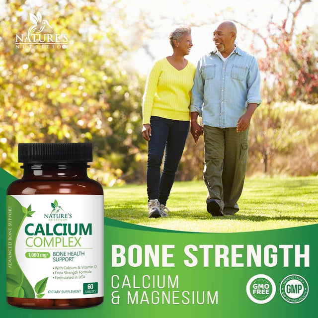 Bone Supplement with 1000 Mg Calcium, Magnesium, Boron, Zinc, Vitamin D3 and K - Dietary Supplements for Bone Strength with Calcium Citrate and MCHA - Non-Gmo, Gluten and Soy Free - 60 Capsules