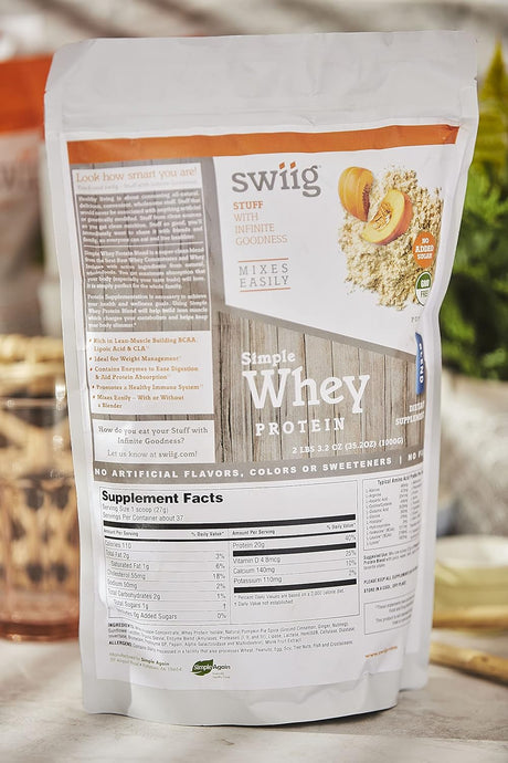 Swiig Simple Whey Blend - No Sugar Added, Pumpkin, No GMO Ingredients, No Artificial Flavors, Colors or Sweeteners, No Fillers, 2.2Lb Bag