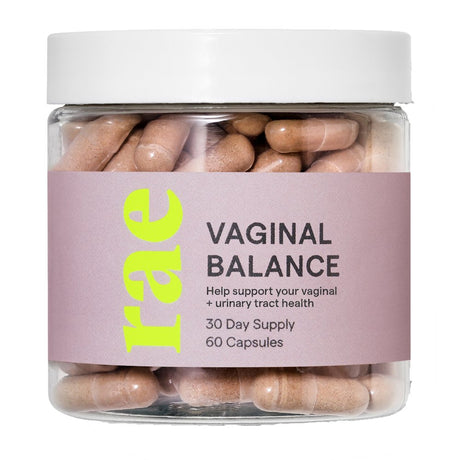 Rae Wellness Vaginal Balance with Probiotics & Cranberry, for Vaginal PH & Urinary Tract Health, 60Ct